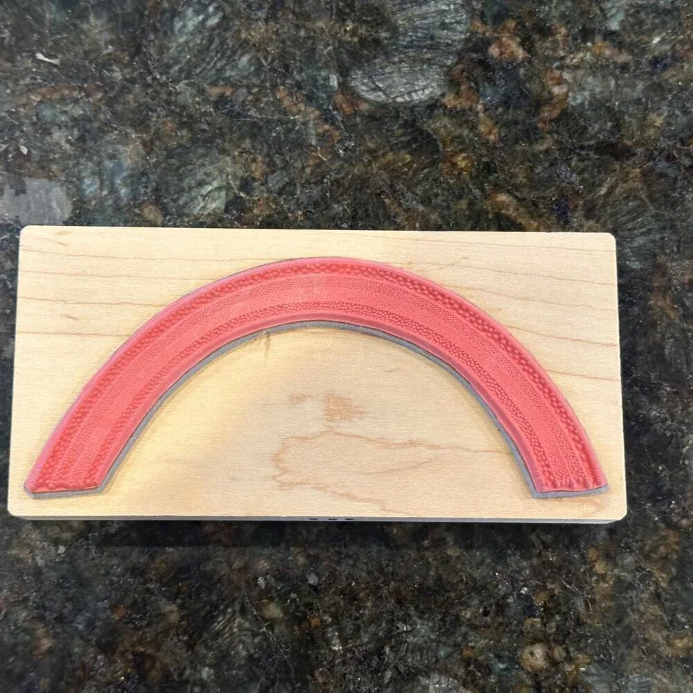 Rainbow Pattern Wooden Rubber Stamp Mail Expressions 6in Arch Shape Craft Large